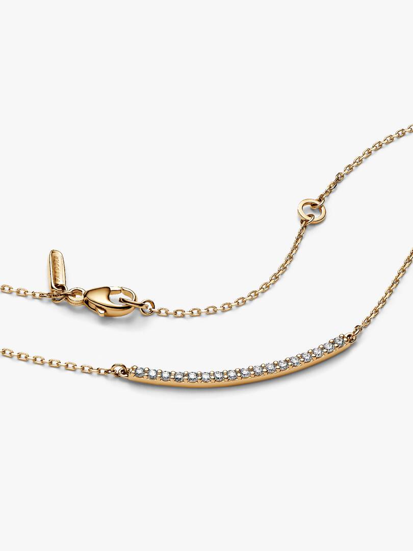 Pandora Era 14k Gold Lab-grown Diamond Pavé Bar Necklace 0.26 ct TW, 14k gold