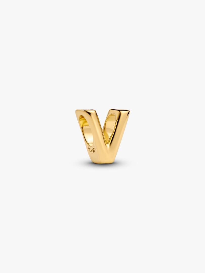 Letter V Alphabet Charm 14k gold plating