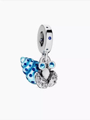 Glow-in-the-dark Hermit Crab Dangle Charm Sterling silver