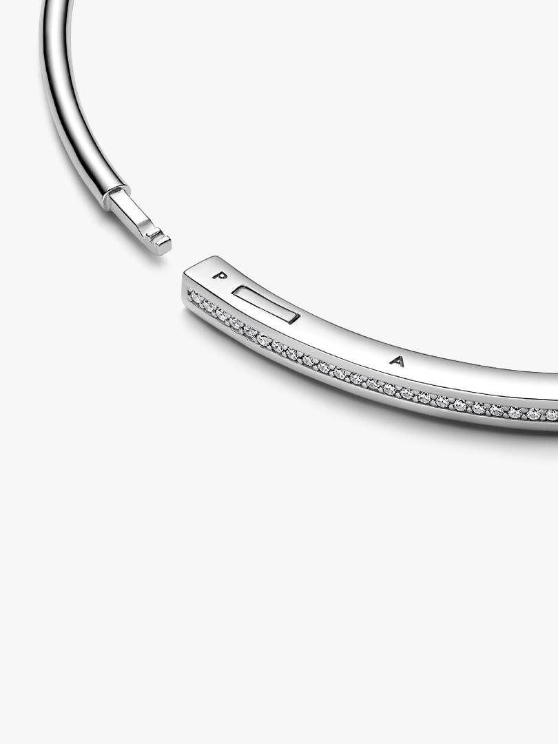 FINAL SALE - Pandora Signature I-D Pavé Bangle Sterling silver