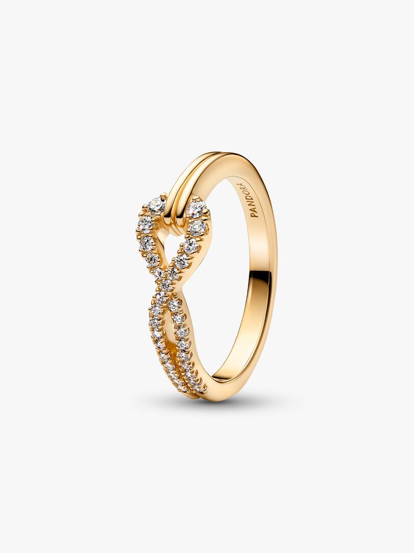 Pandora Infinite Lab-grown Diamond Pavé Double Row Ring 0.22 ct TW, 14k gold