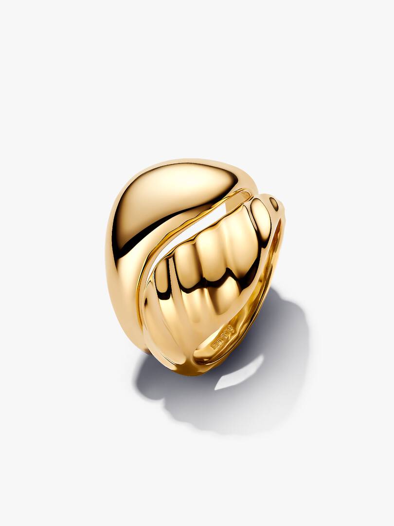 Rippled Stacking Rings 14k gold plating