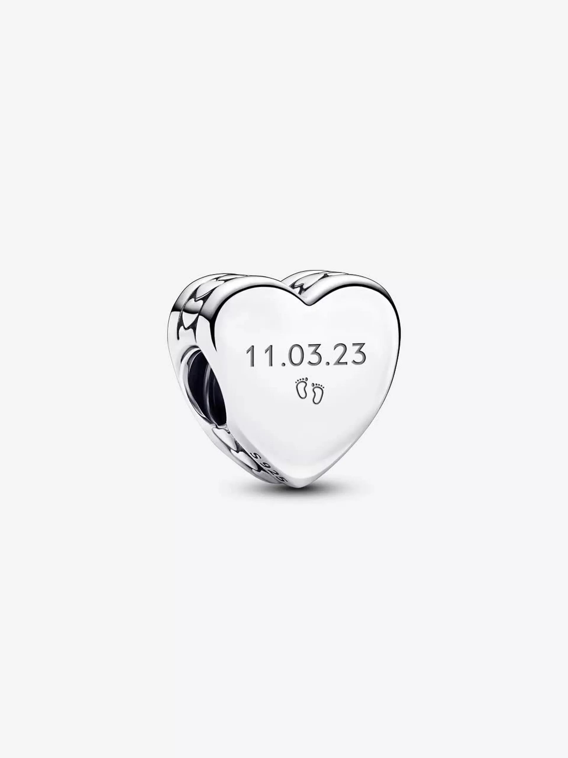 Engravable Heart Charm Sterling silver