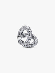 FINAL SALE - Pavé Infinity Knot Heart Charm Sterling silver