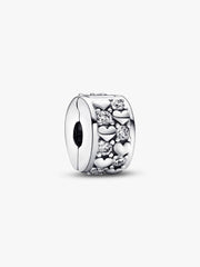 FINAL SALE - Infinite Hearts Sparkling Clip Charm Sterling silver