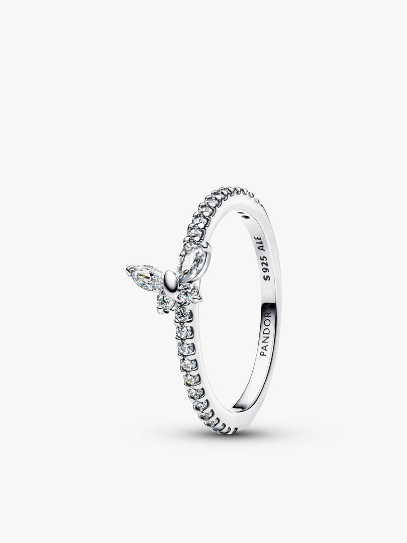 Sparkling Clear Butterfly Ring and Earring Set 2 Quantity