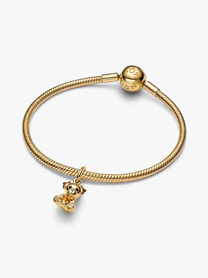Labrador Puppy Dog Dangle Charm 14k gold plating