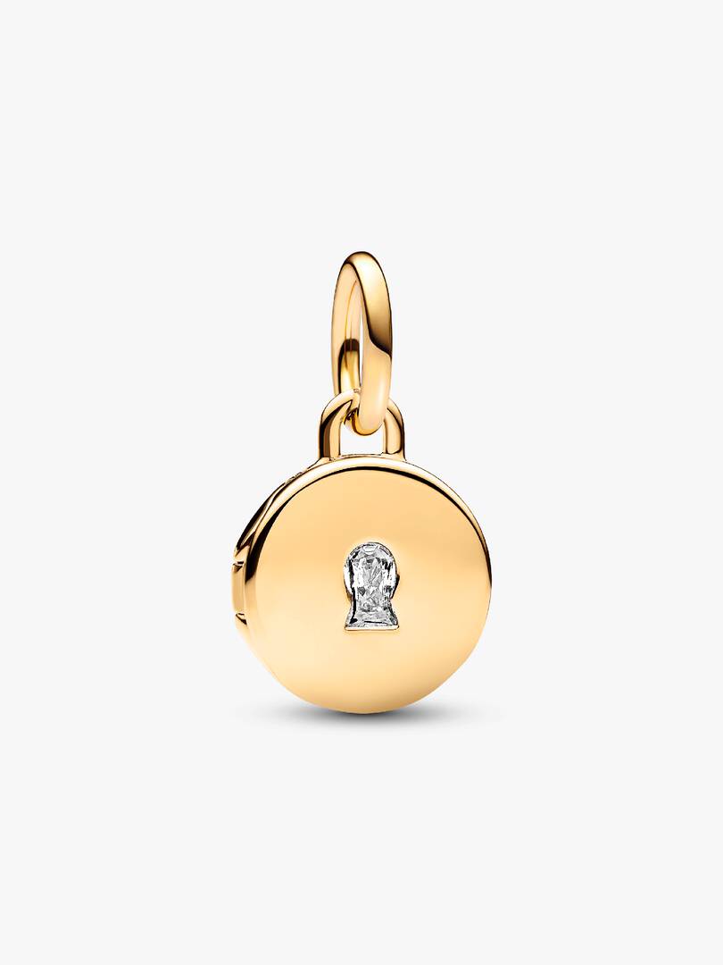 Openable & Engravable Love Locket Dangle Charm 14k gold plating