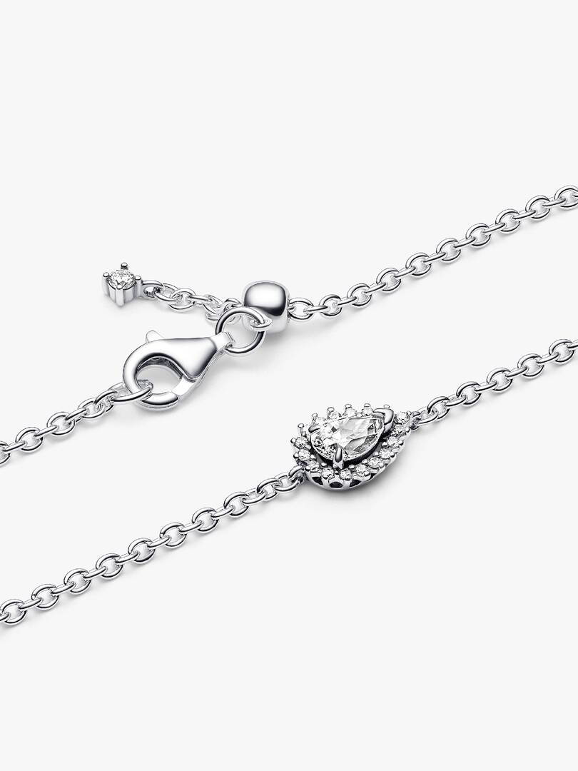 FINAL SALE - Sparkling Pear Halo Chain Bracelet Sterling silver