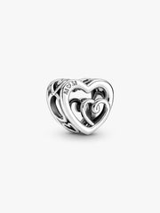 Entwined Infinite Hearts Charm Sterling silver