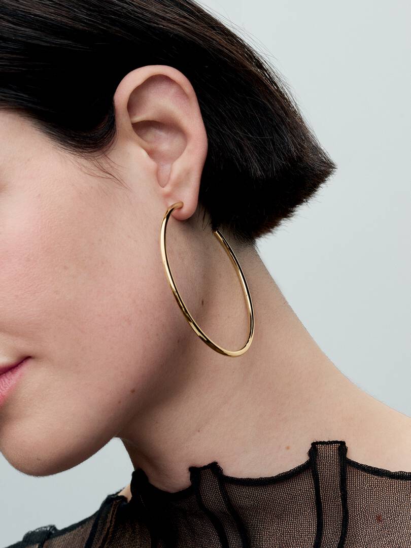 FINAL SALE - Open 65 mm Hoops 14k gold plating
