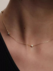 FINAL SALE - Pandora Era Bezel 14k Gold Lab-grown Diamond Station Necklace 0.50 ct TW, 14k gold