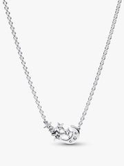 Sparkling Moon & Star Collier Necklace Sterling silver