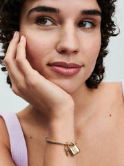 Padlock & Key Dangle Charm 14k gold plating