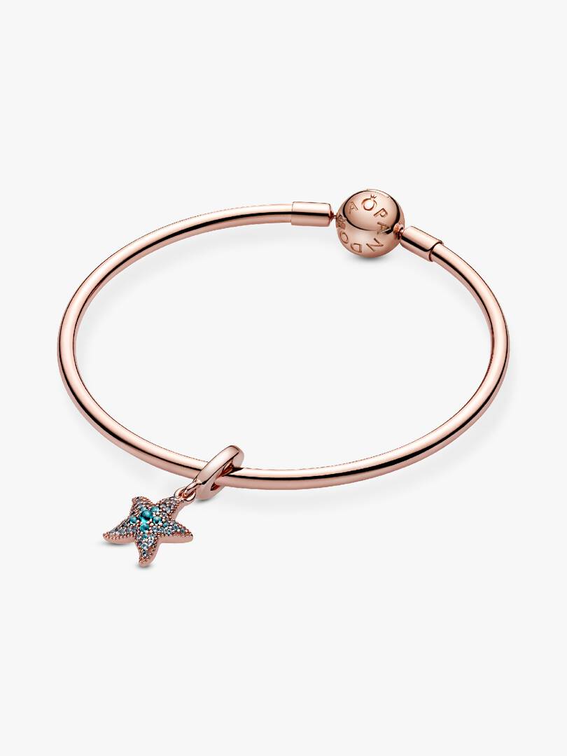 FINAL SALE - Sparkling Starfish Dangle Charm 14k rose gold plating