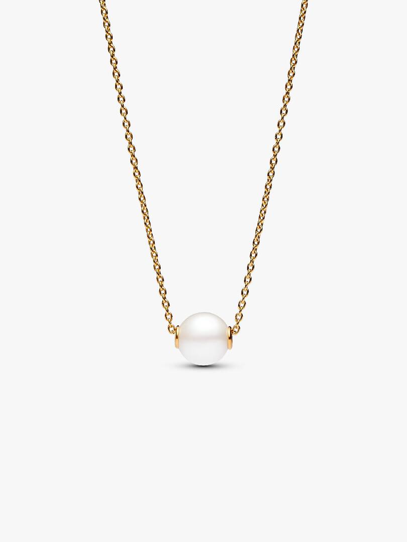 FINAL SALE - Treated Freshwater Cultured Pearl Collier Necklace 14k gold plating