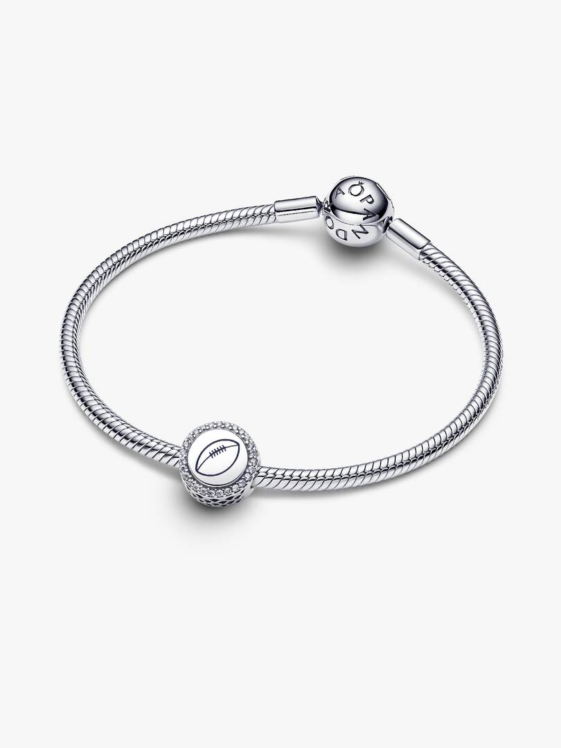 Engravable Football Charm Sterling silver