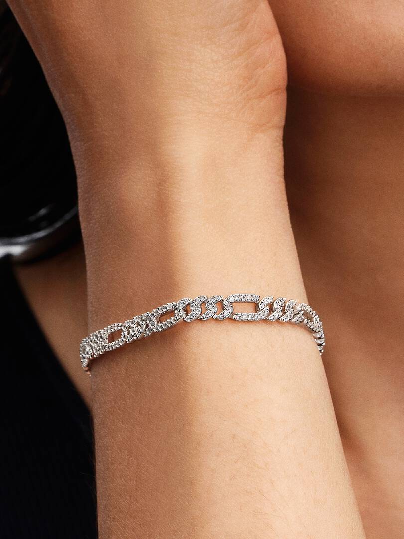 Oval Cuban Chain Bracelet Sterling silver