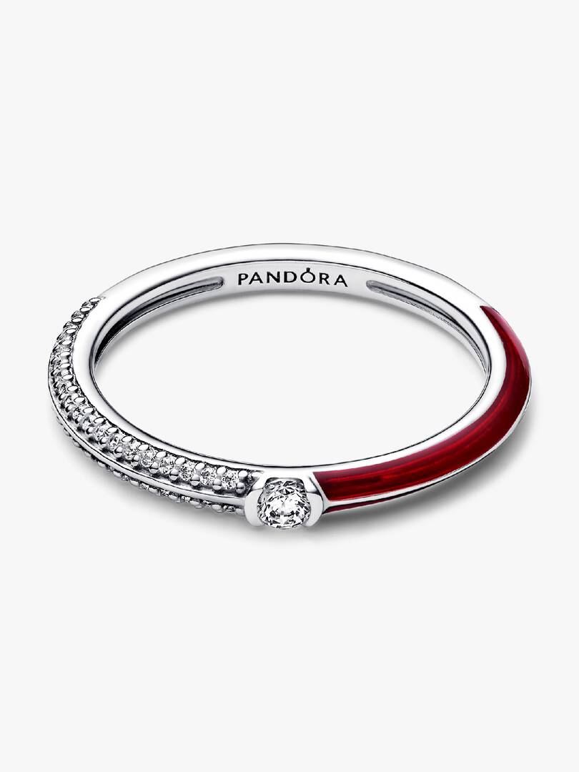 FINAL SALE - Pandora ME Pavé & Red Dual Ring Sterling silver