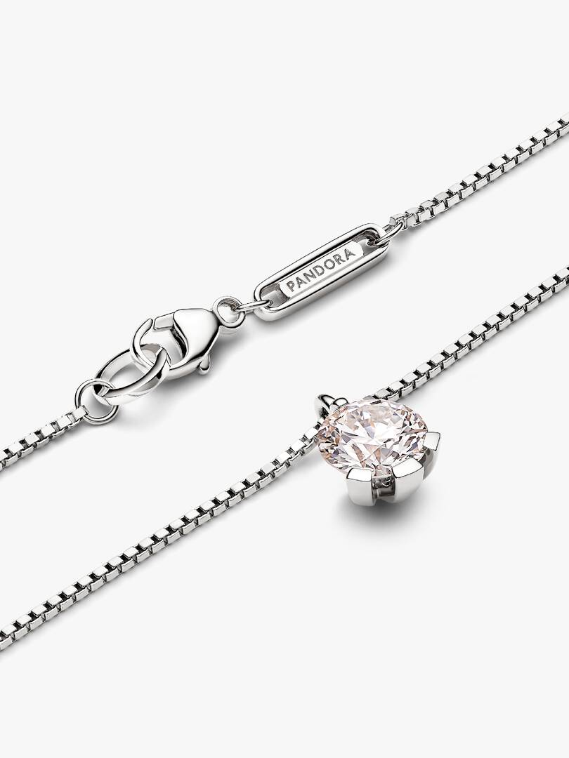 FINAL SALE - Pandora Nova 14k White Gold Lab-grown Diamond Pendant Necklace 1.00 ct TW, 14k white gold