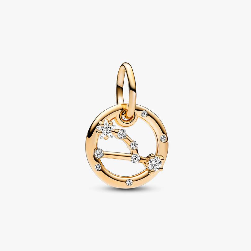 Taurus Zodiac Dangle Charm Studded Bracelet Set 2 Quantity