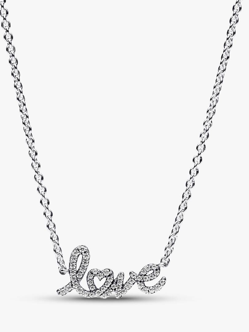 Sparkling Handwritten Love Collier Necklace Sterling silver
