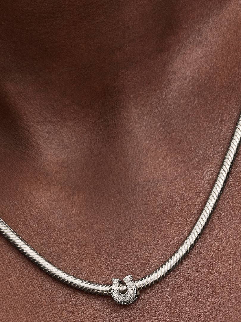 Textured Horseshoe Mini Charm Sterling silver