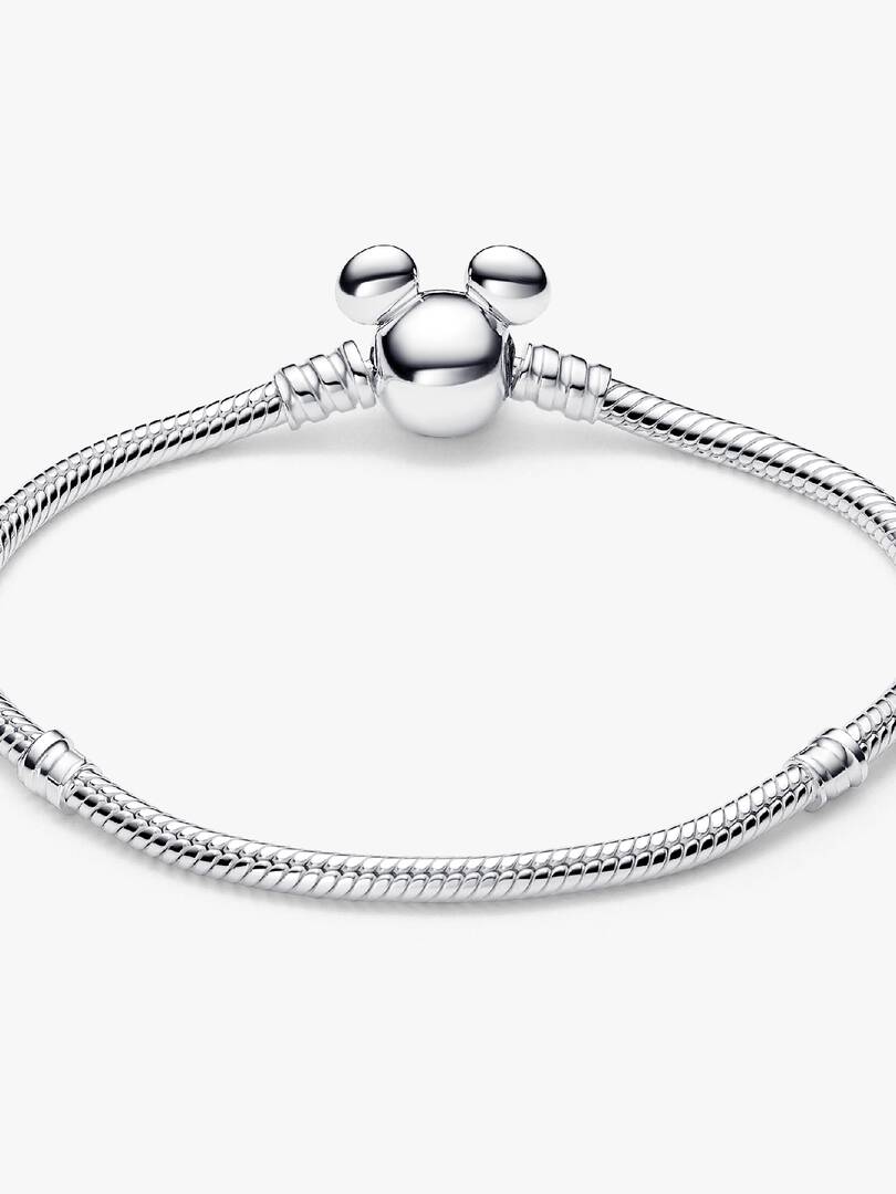 Disney Mickey Mouse Clasp Moments Snake Chain Bracelet Sterling silver
