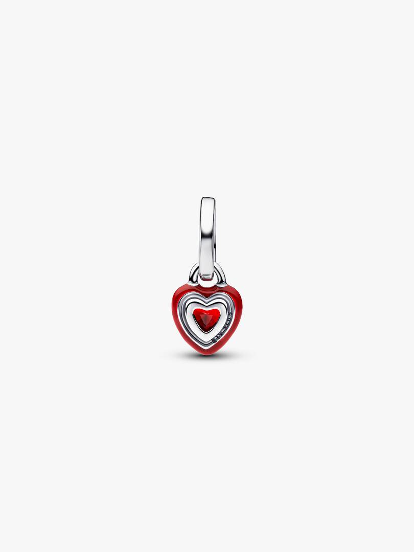 Red Chakra Heart Mini Dangle Charm Sterling silver