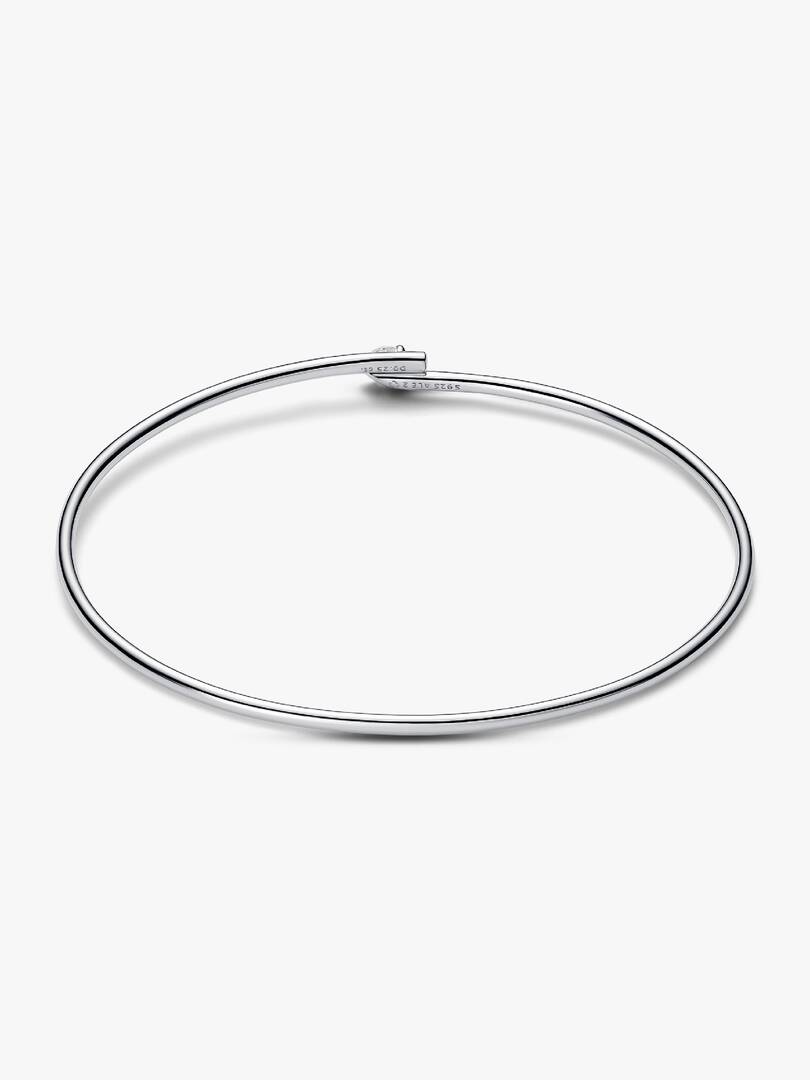FINAL SALE - Pandora Nova Sterling Silver Lab-grown Diamond Open Bangle 0.25 ct TW, Sterling silver