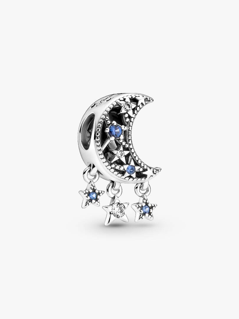 Star & Crescent Moon Charm Sterling silver