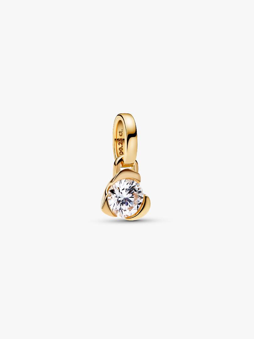 Pandora Talisman 14k Gold Lab-grown Diamond Heart Pendant 0.25 ct TW, 14k gold