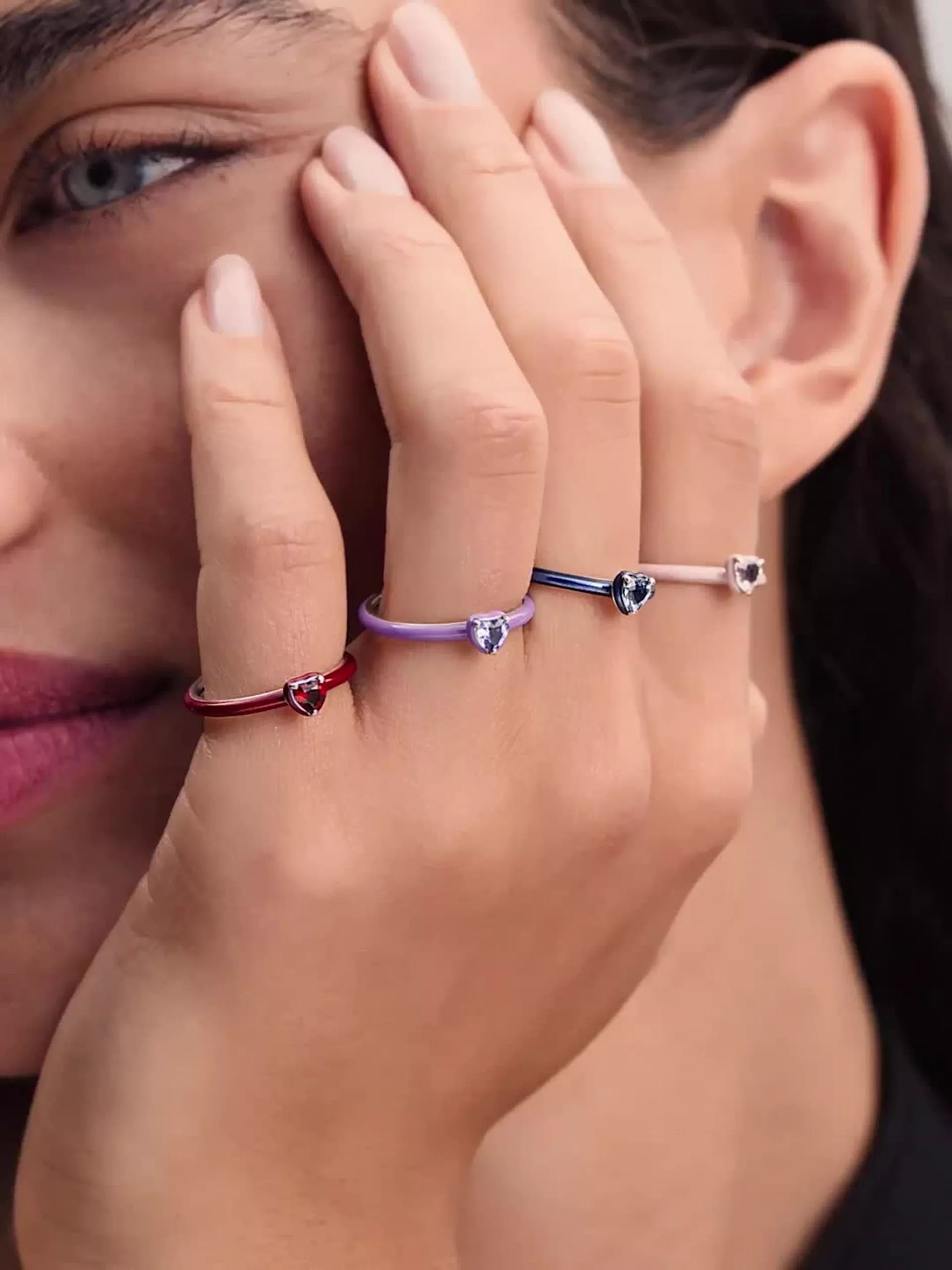 Blue Chakra Heart Ring Sterling silver