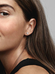 Sparkling Elevated Heart Stud Earrings 14k rose gold plating