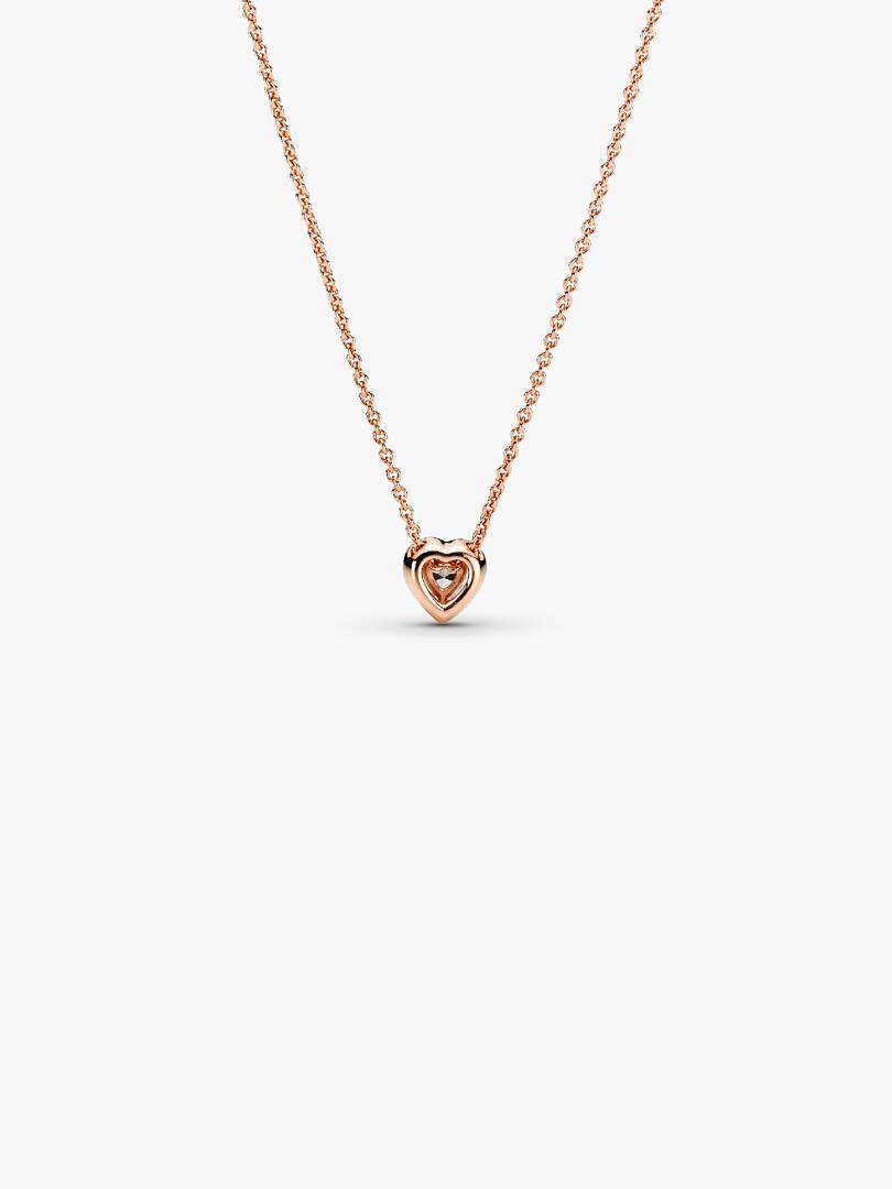 Sparkling Heart Collier Necklace 14k rose gold plating