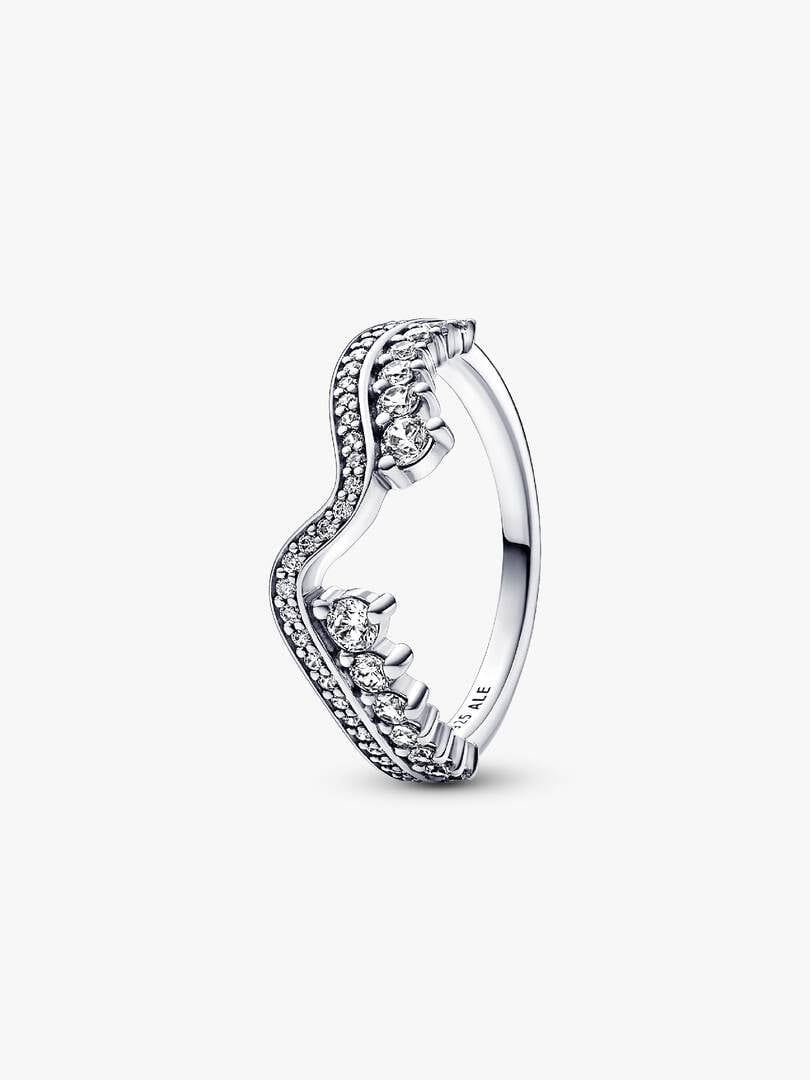 FINAL SALE - Sparkling Asymmetric Wave Ring Sterling silver