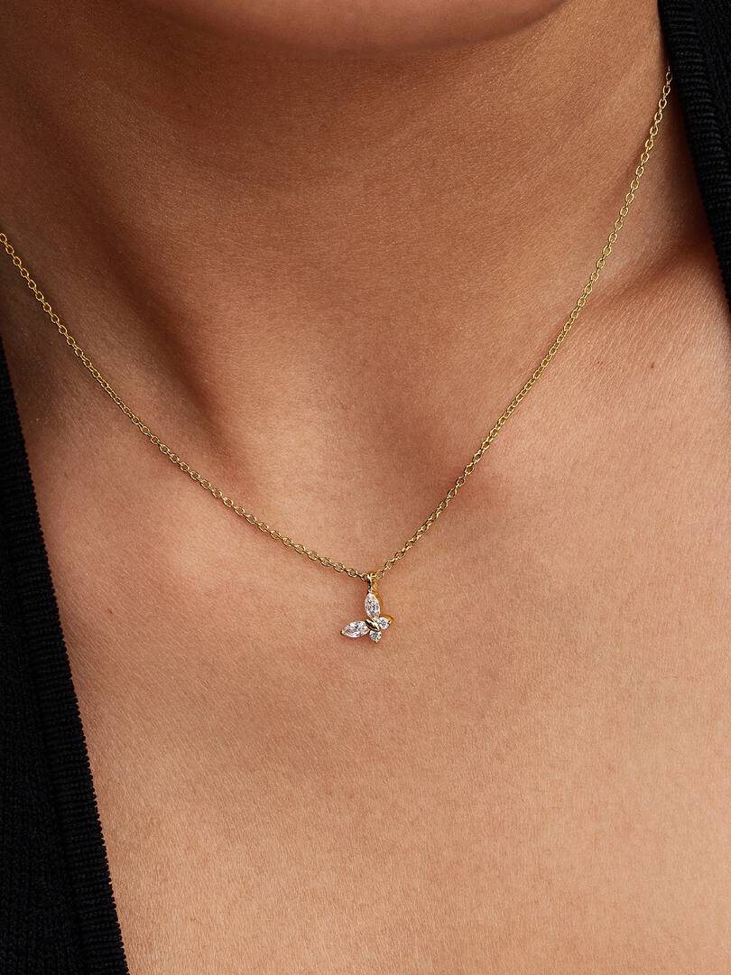 Butterfly Pendant Necklace 14k gold plating