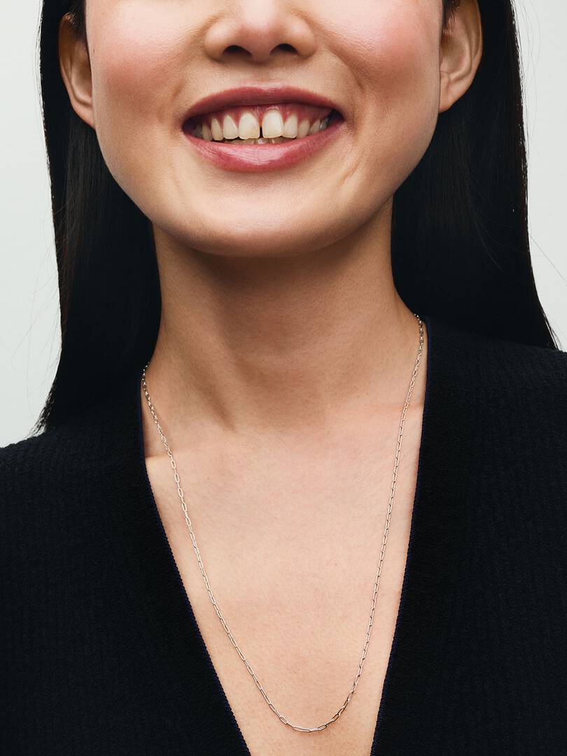 Elongated Link Chain Necklace Sterling silver