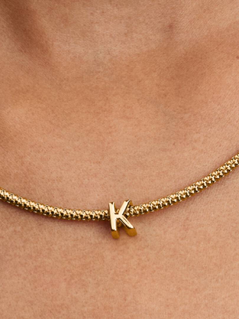 Letter K Alphabet Charm 14k gold plating