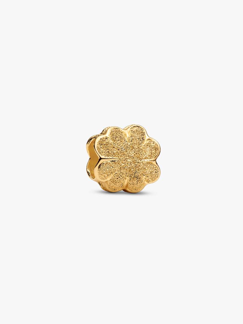 Textured Clover Mini Charm 14k gold plating