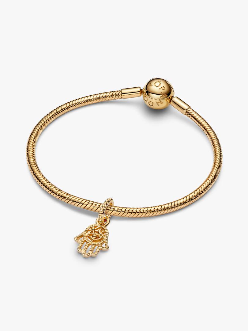 Protective Hamsa Hand Dangle Charm 14k gold plating