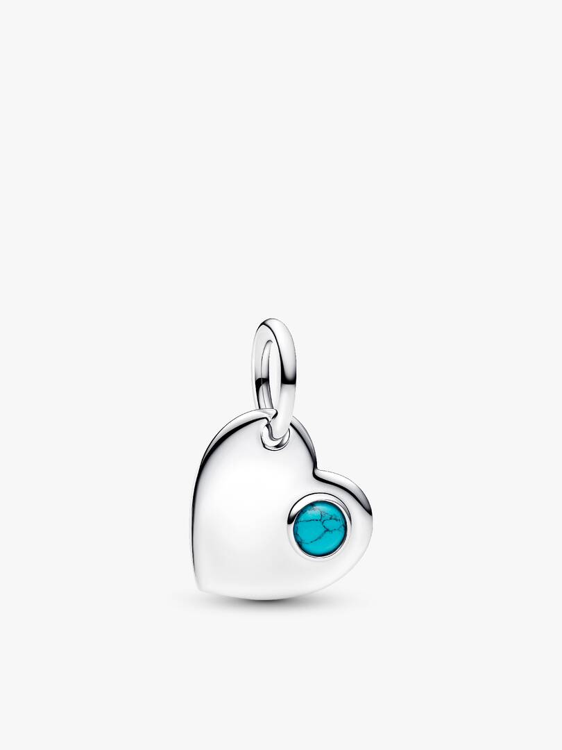 December Birthstone Heart Pendant Necklace 2 Quantity