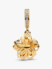 Blue Blossom Dangle Charm 14k gold plating