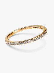 Pandora Era 14k Gold Lab-grown Diamond Half Eternity Pavé Band Ring 0.11 ct TW, 14k gold