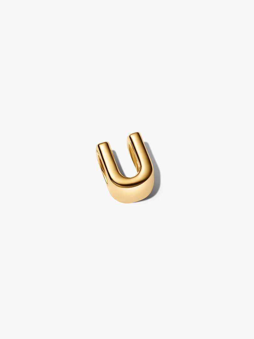 Letter U Alphabet Charm 14k gold plating