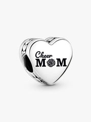 Cheer Mom Heart Charm Sterling silver