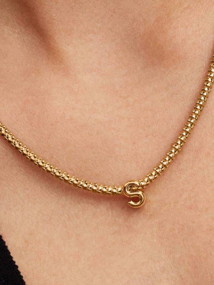 Letter S Alphabet Charm 14k gold plating