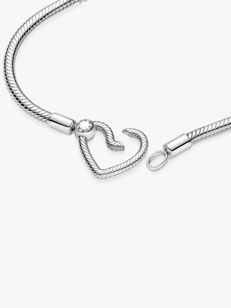 Pandora Moments Heart Closure Snake Chain Bracelet Sterling silver