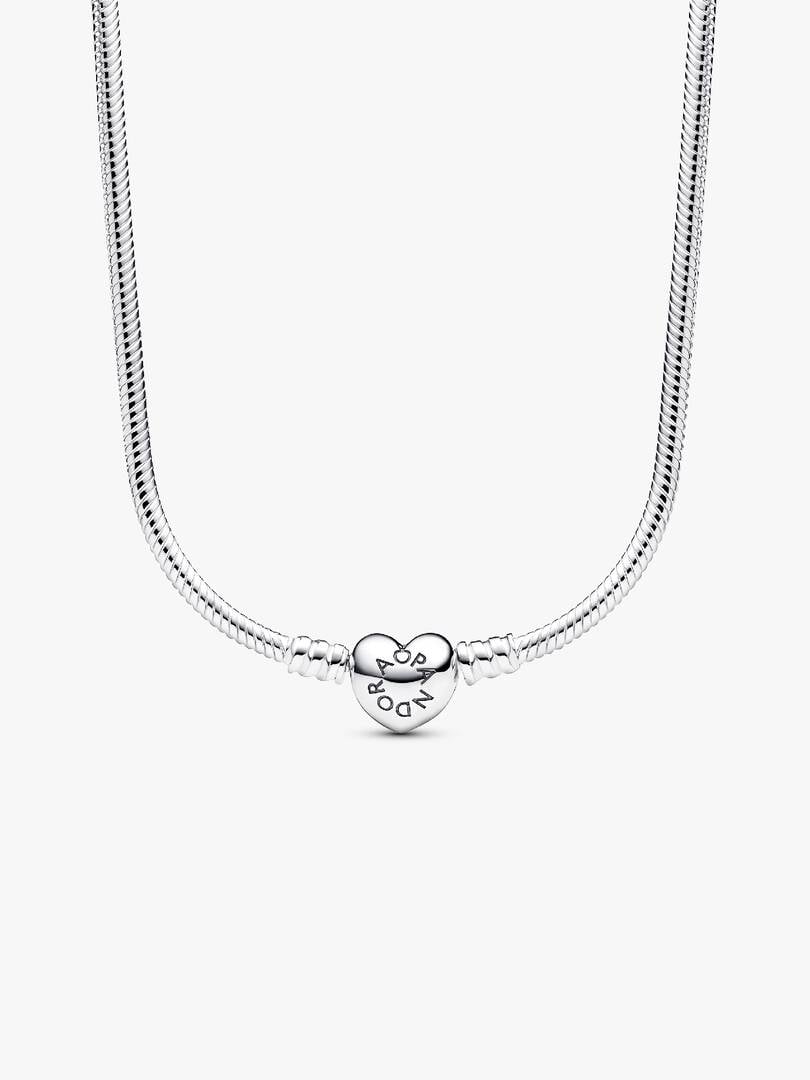 Pandora Moments Heart Clasp Snake Chain Necklace Sterling silver