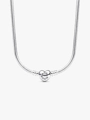 Pandora Moments Heart Clasp Snake Chain Necklace Sterling silver